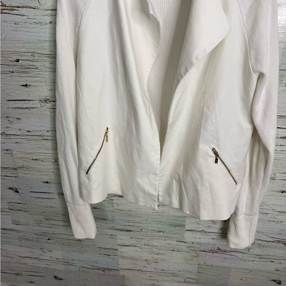 Calvin Klein White Women's Blazer jacket with Zippered Pockets size medium - Picture 2 of 9